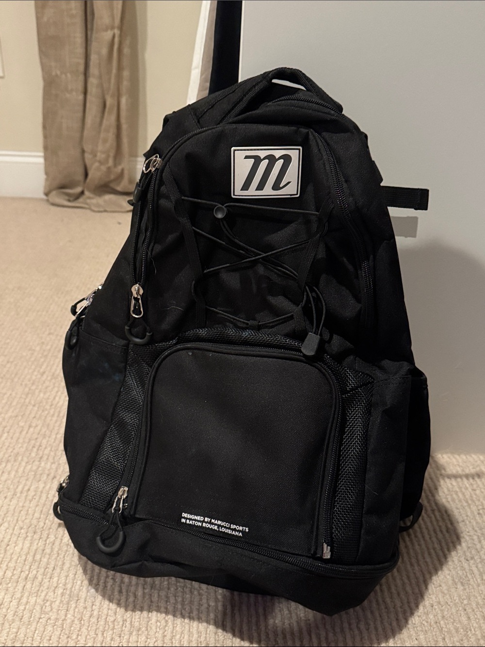 M Logo Black Boys Backpack - Casual Everyday Bag Baseball Bag